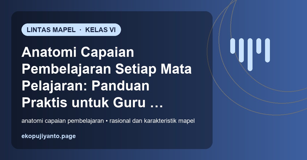 Anatomi Capaian Pembelajaran Setiap Mata Pelajaran: Panduan Praktis untuk Guru Kelas VI Anatomi Capaian Pembelajaran Setiap Mata Pelajaran: Panduan Praktis untuk Guru Kelas VI