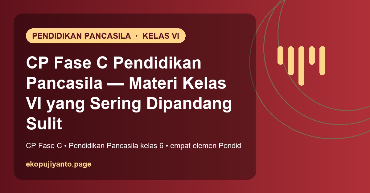 CP Fase C Pendidikan Pancasila — Materi Kelas VI yang Sering Dipandang Sulit CP Fase C Pendidikan Pancasila — Materi Kelas VI yang Sering Dipandang Sulit